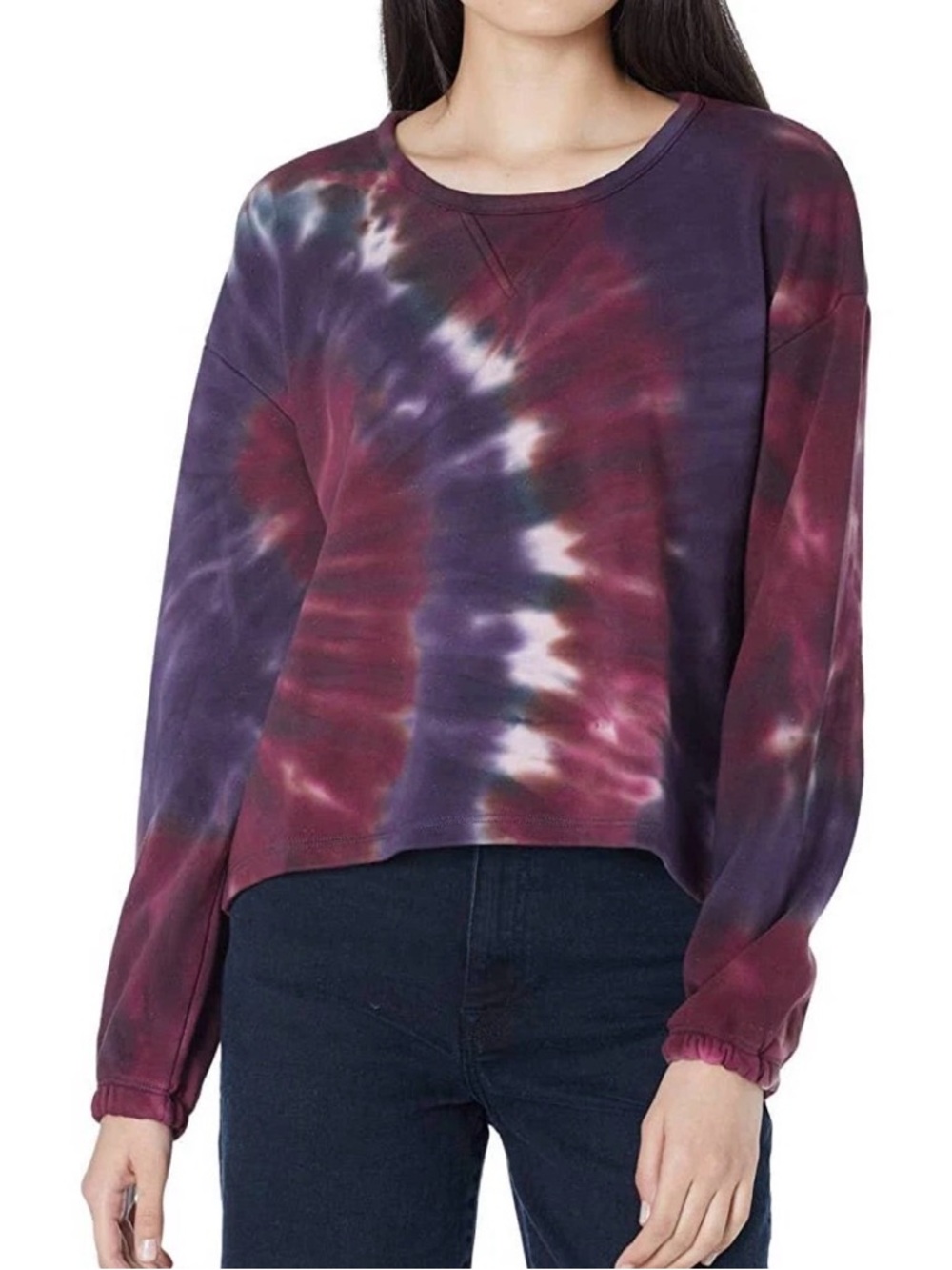 Chaser Tie-Dye Crewneck Sweatshirt - Plum & Magenta